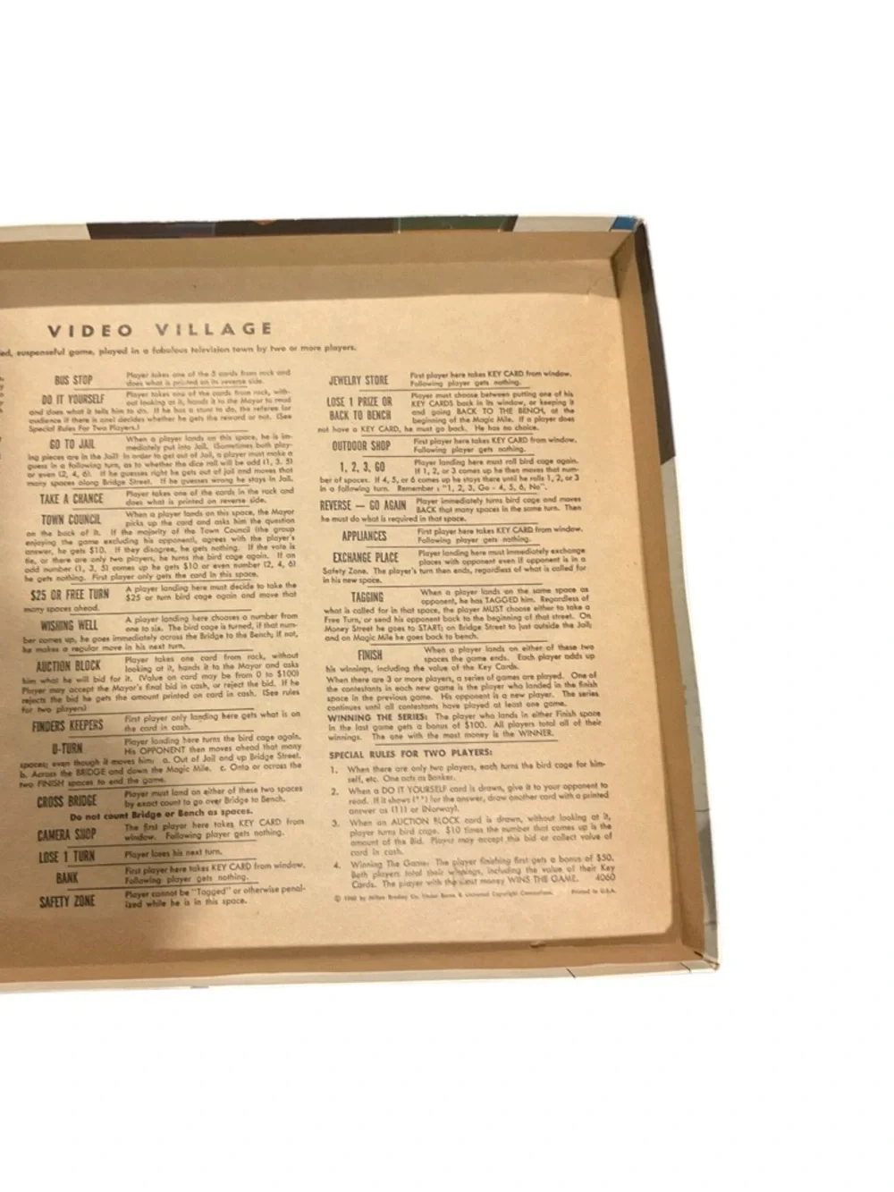Source Unknown Video Village Board Game Box Red White Blue